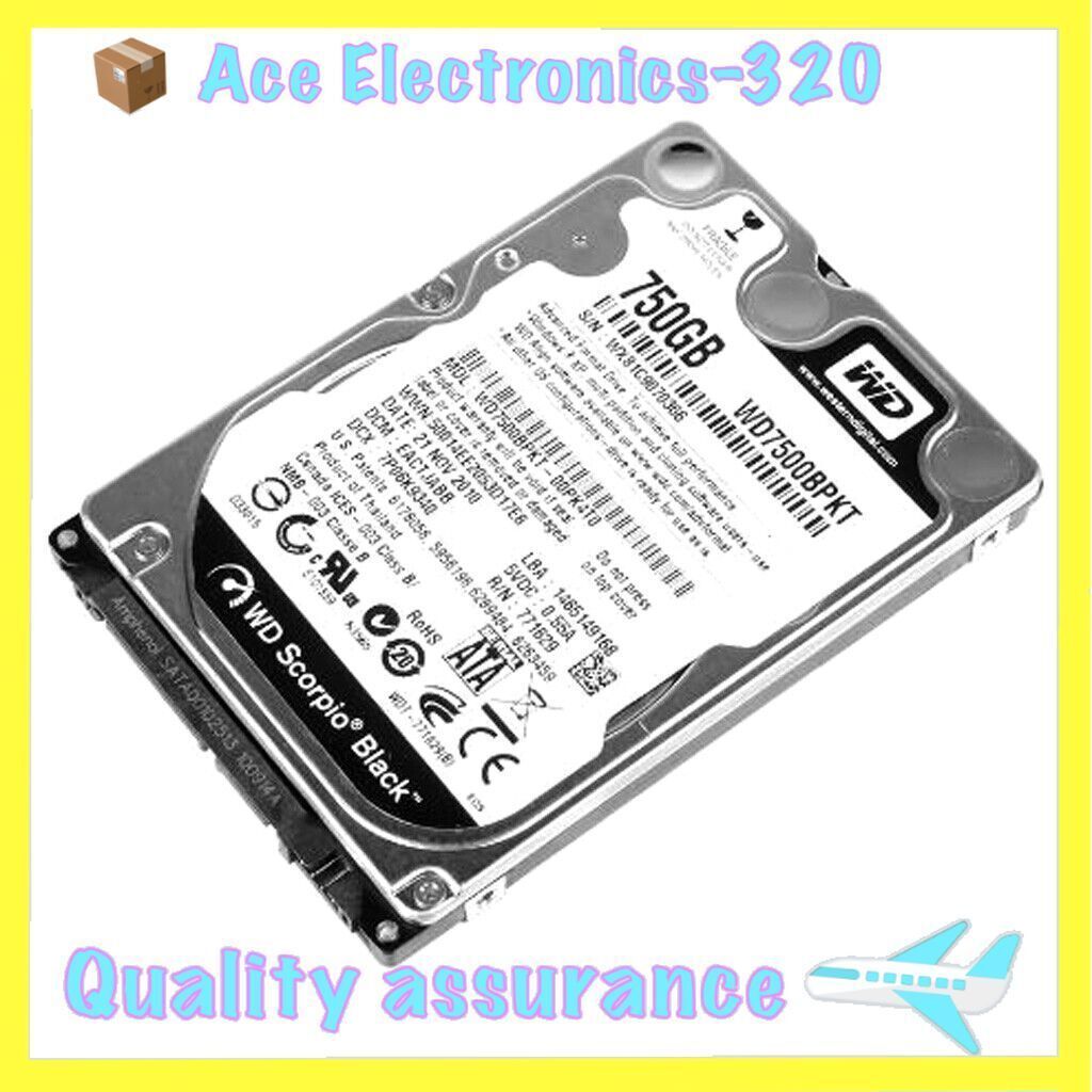 Western Digital WD7500BPKT 750GB 7200RPM 16MB SATA 2.5 Laptop Hard Disk Drive