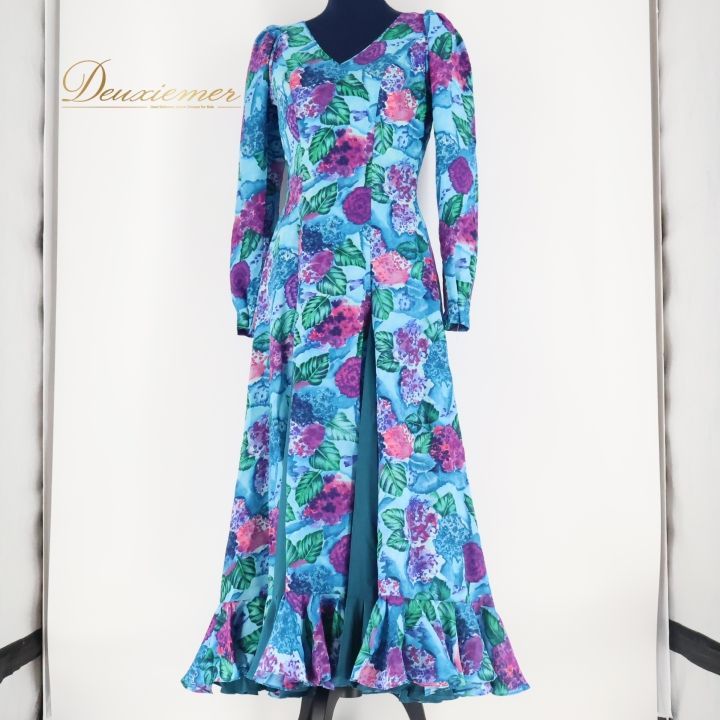 フラメンコ 衣装 ワンピース ドレス ボランテ フリル レース 軽い 花柄