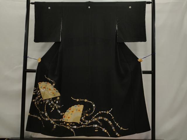 逸品❇️豪華総刺繍黒留袖比翼仕立て5つ紋フルセット