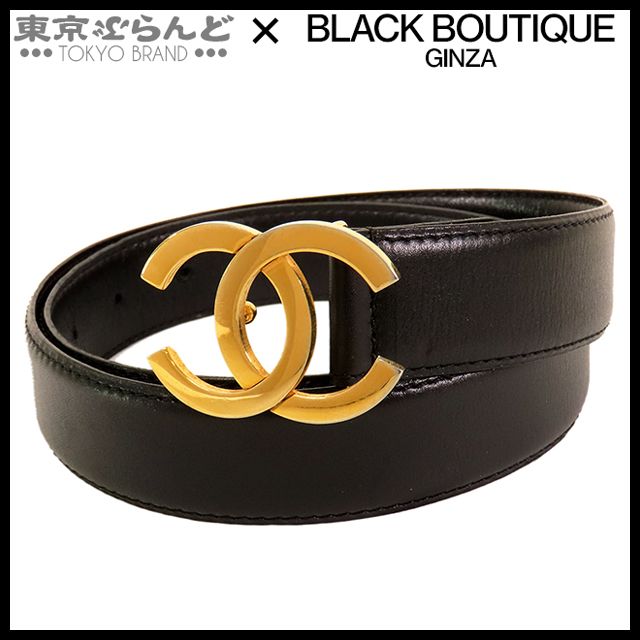 シャネル CHANEL ココマーク ベルト ブラック 黒 ゴールド金具 レザー 