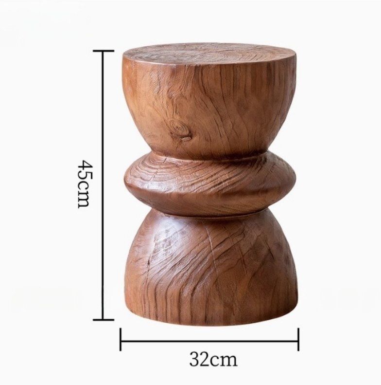 実木腰掛け置物レトロ風ベッドヘッドキャビネット民宿杭根彫り低い腰掛け履き替え腰掛け原木腰掛け