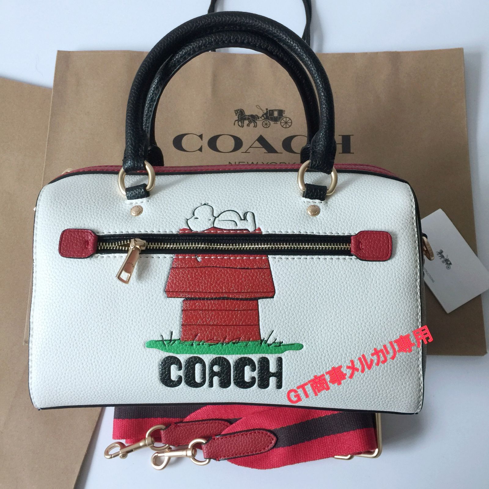 コーチハンドバッグ C6164 チョークCOACH X PEANUTS 2WAY