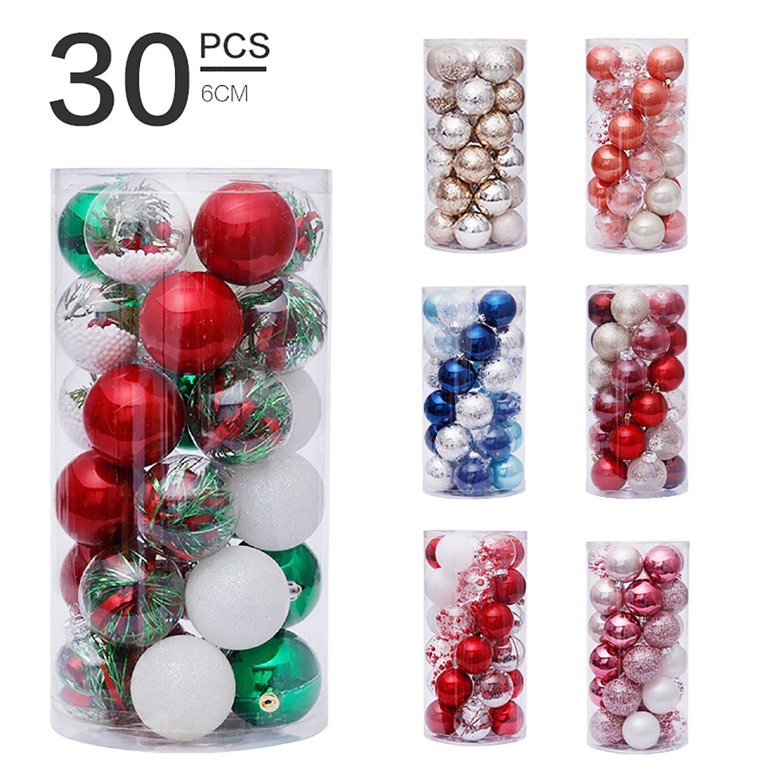 クリスマス オーナメント ボール セット 6CM 30枚 樅 透明 おしゃれ 飾り クリスマスツオーナメント 北欧 ネイビー ドロップ ブルー クリア 高級感  nee3d499223