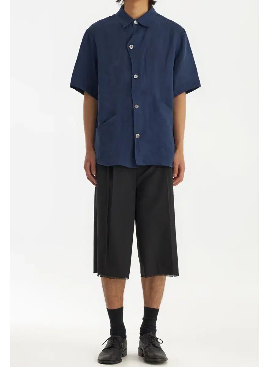curated parade リネンシャツ ネイビー L