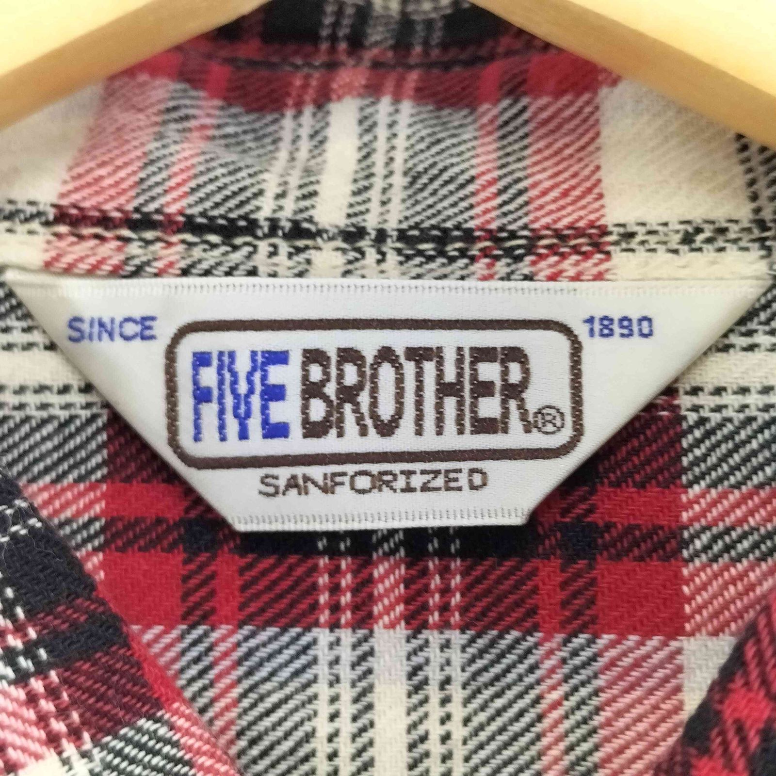 ファイブブラザー FIVE BROTHER 復刻 三角タグ L/Sネルシャツ メンズ