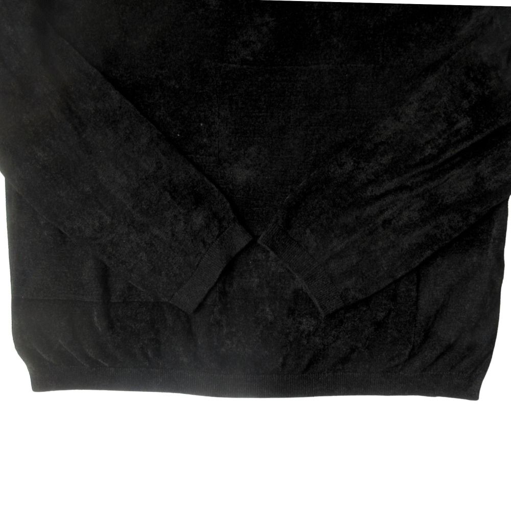 エンポリオ アルマーニ EMPORIO ARMANI ラビット ファースリーブ ニット カーディガン クルーネック 40 L ブラック ur58 【中古】 エンポリオ アルマーニ EMPORIO ARMANI ラビット ファースリーブ