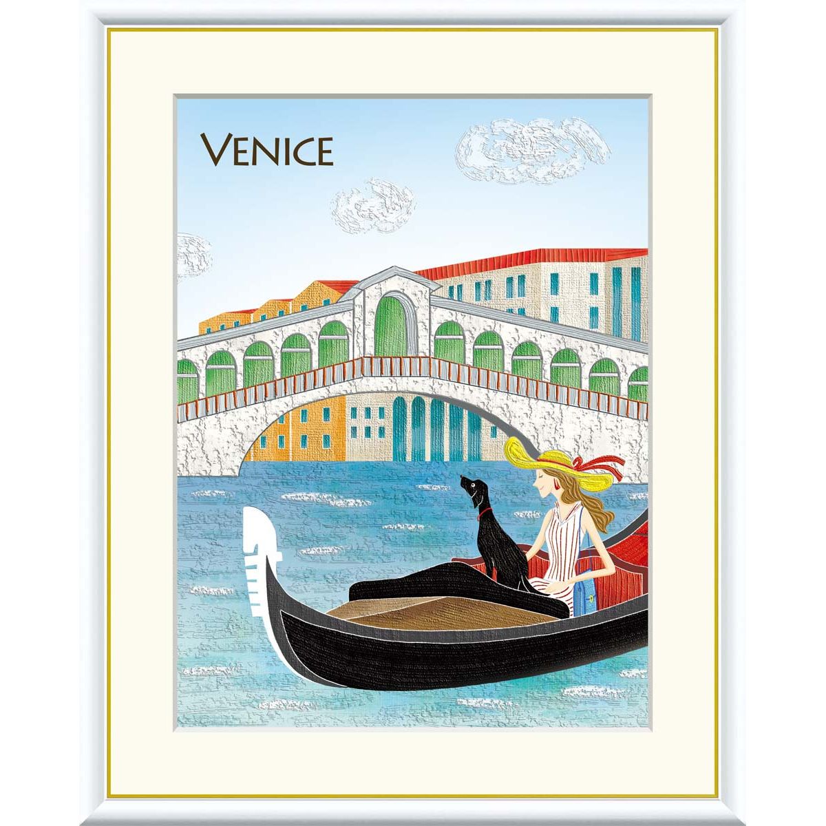 高精細デジタル版画 額装絵画 佐久間 莉美作 「ベーカリー」 F4 高精細