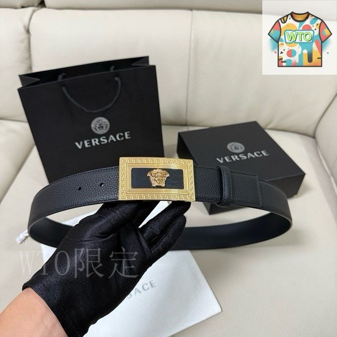 VERSACE ヴェルサーチ メデューサ レザー ベルト スタッズ メンズ マルチカラー VERSACE(ヴェルサーチェ) ベルト(メンズ) - 海外