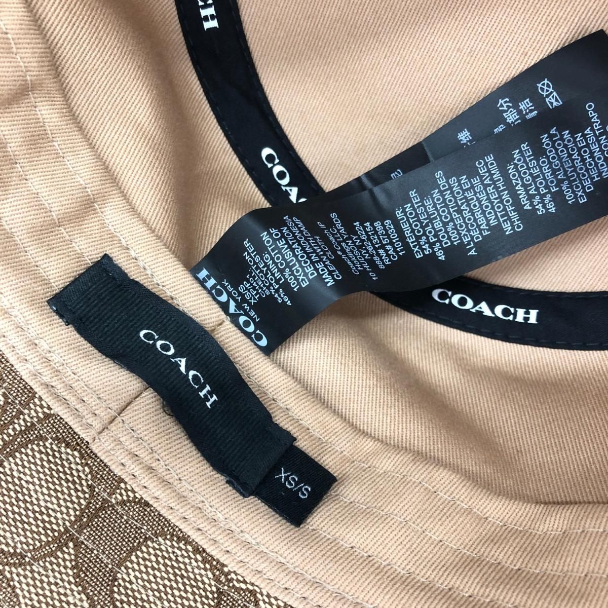COACH コーチ バケットハット 表記サイズ:XS/S シグネチャー ベージュ