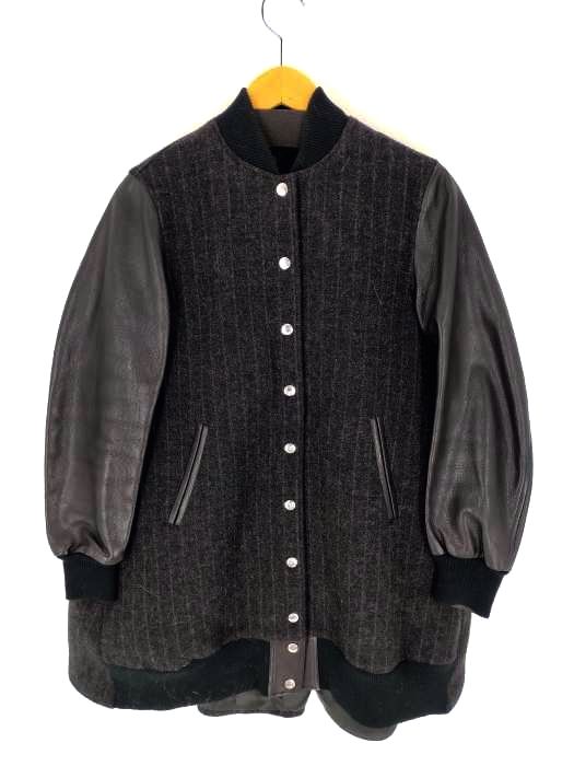 サカイラック sacai luck アームレザー切替 Aラインロングスタジャン