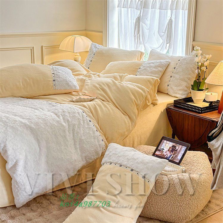 布団カバーセット ボックスシーツ 寝具カバーセット 北欧風 4点セット 枕カバー 新生活 オシャレ kni4a987703 MARWIL-DEMENAGEMENTS_CH