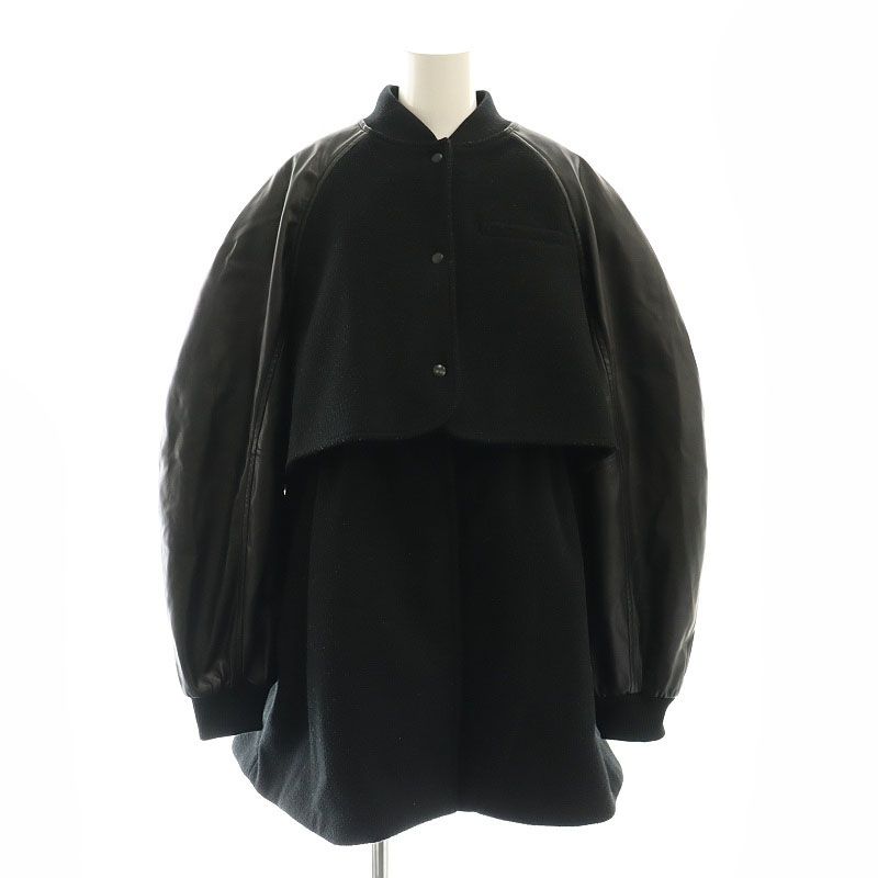 アメリヴィンテージ Ameri VINTAGE 23AW UND LAYERED STADIUM JUMPER ブルゾン ジャケット ロングベスト M 黒 |MI OS