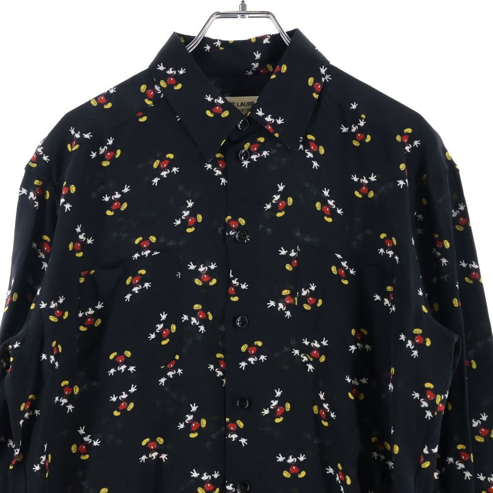 SAINT LAURENT ミッキープリント　長袖シャツ　ディズニーコラボ　柄 SAINT LAURENT ミッキープリント 長袖シャツ ディズニーコラボ