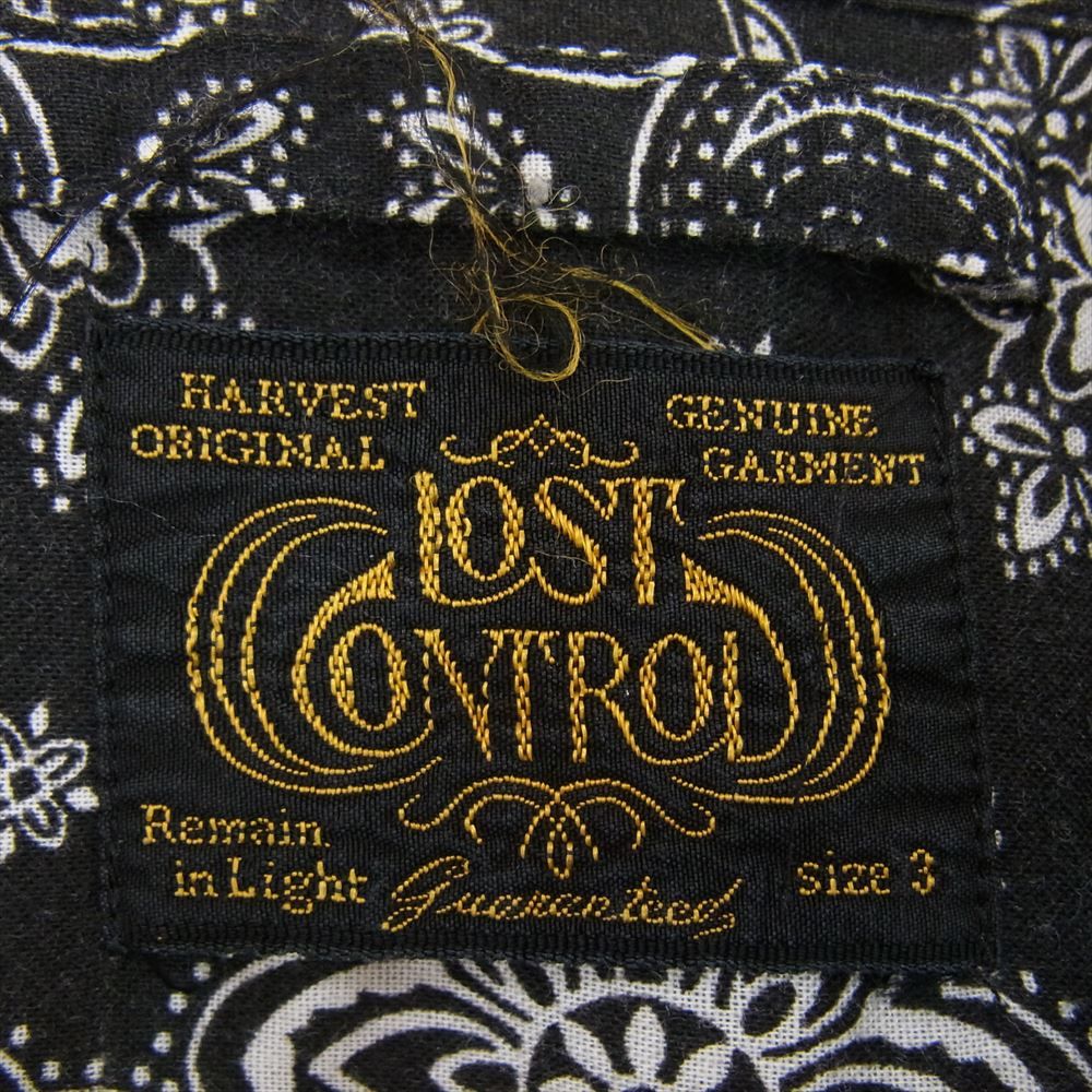 LOST CONTROL ロストコントロール LAM-S9-13 バンダナ柄 長袖 シャツ ブラック系 3【中古】