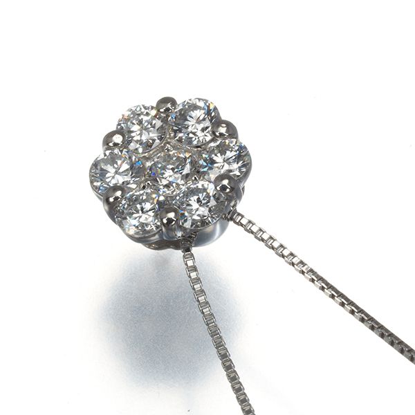 ダイヤ ダイヤモンド 0.517ct フラワー ネックレス Pt900/Pt850