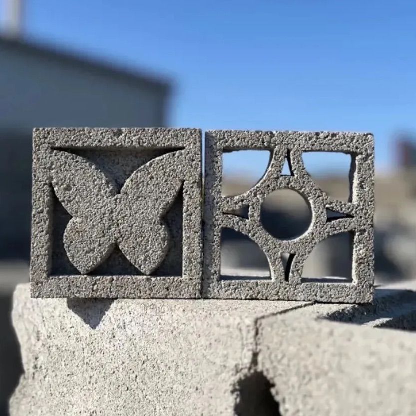 花ブロック 沖縄 ミニブロック ミニチュア2個セット ①〈三日月型・蝶