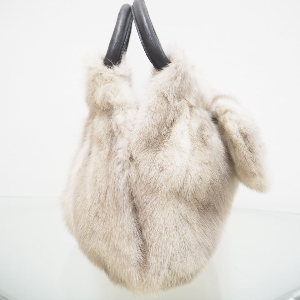 UPCYCLE×FURSHOP ☆サファイアミンク リボンバッグ☆ - メルカリ