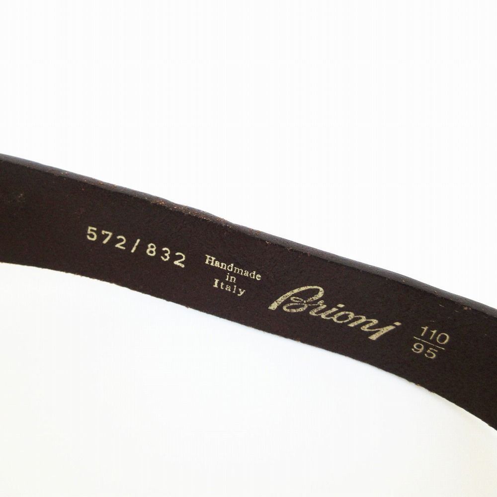 Brioni ブリオーニ レザーベルト シルバーバックル ブラウン