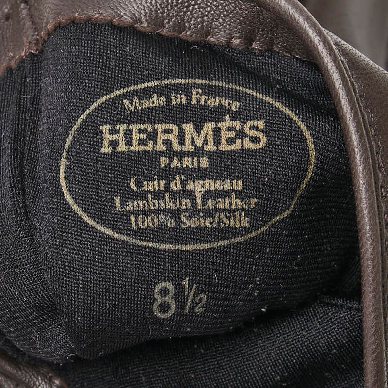 エルメス セリエボタン グローブ 手袋 サイズ：8 1/2 ブラウン