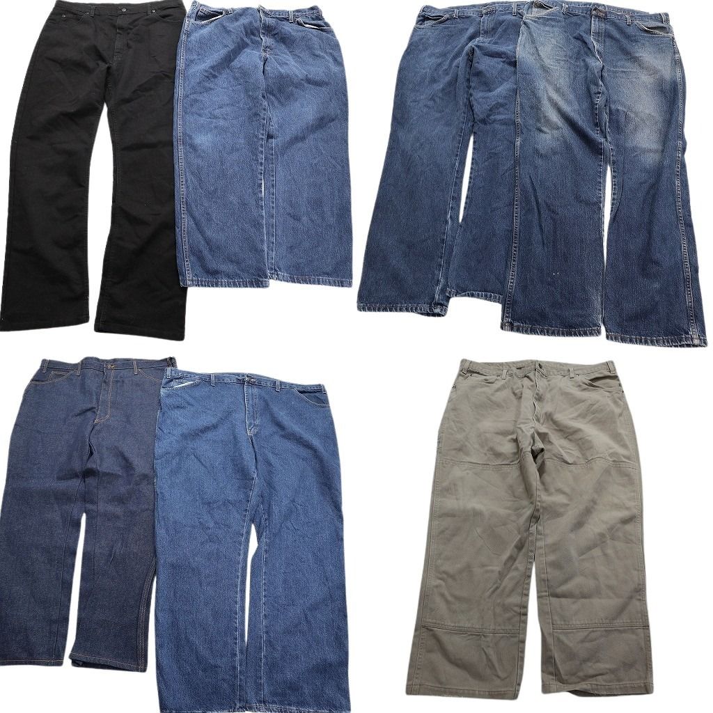 古着卸 ディッキーズ Dickies パンツ 8枚セット メンズ 40 |44 |46 |60 アメカジ ブラック ライトブルー 古着 NA3506