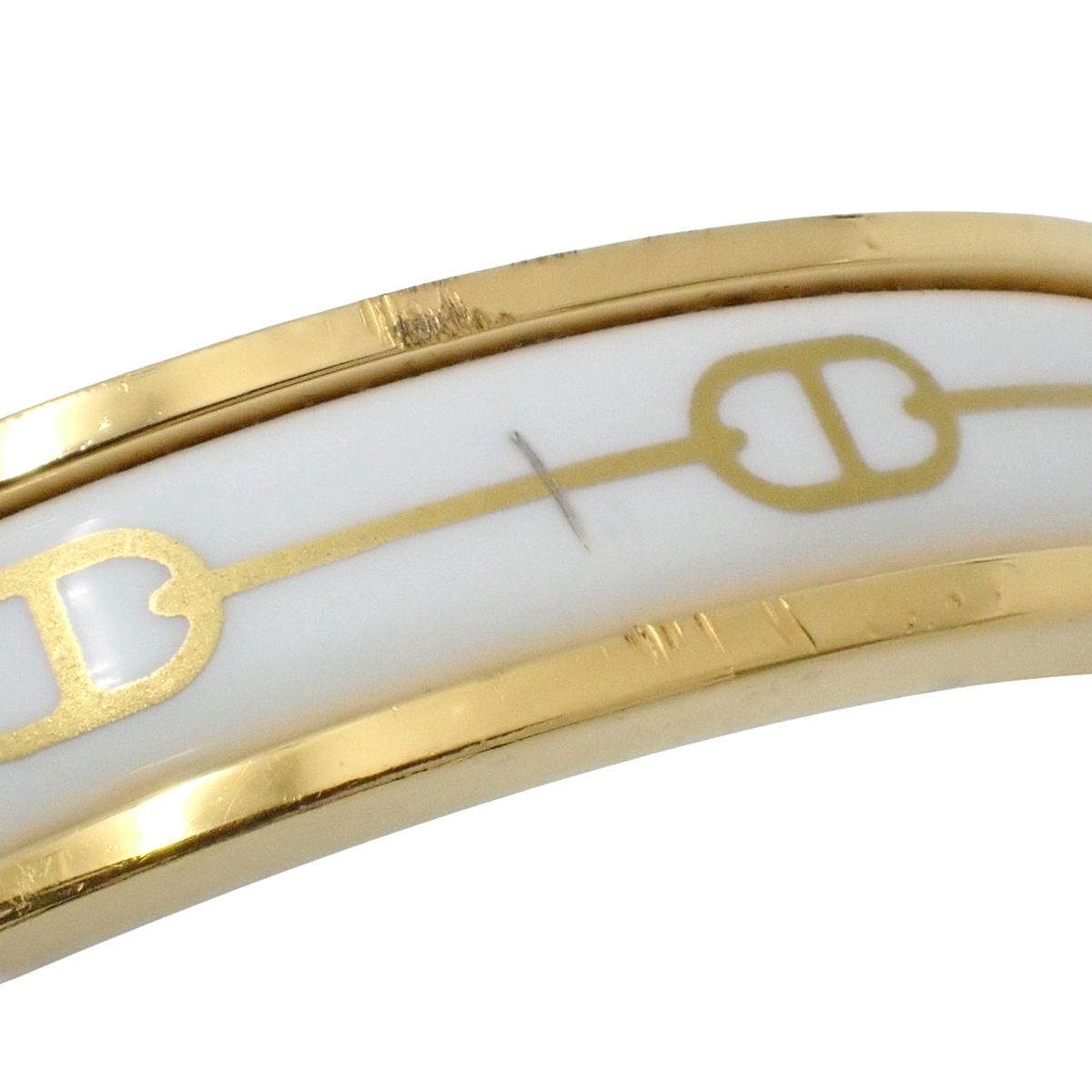 HERMES 希少 ゴールド 細身バングル ハートのカデナ 2点セットまとめ売り HERMES(エルメス) 2004年限定 Heart cadena charm ハート 鍵