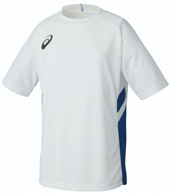 asics アシックス 03 JR． GAME SHIRT ブリリアントホワイトxアシックスブルー 150 2104A002 100 | スポーツ スポーツウェア サッカー フットサル ゲームシャツ 半袖 Tシャツ ショートスリーブ ジャージ 