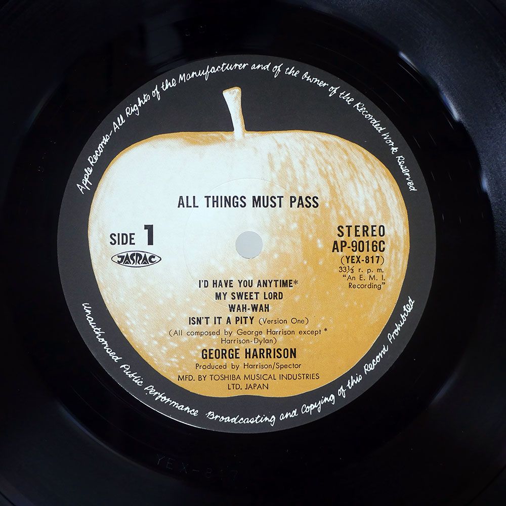 国内盤 GEORGE HARRISON/ALL THINGS MUST PASS/APPLE AP9016C LP