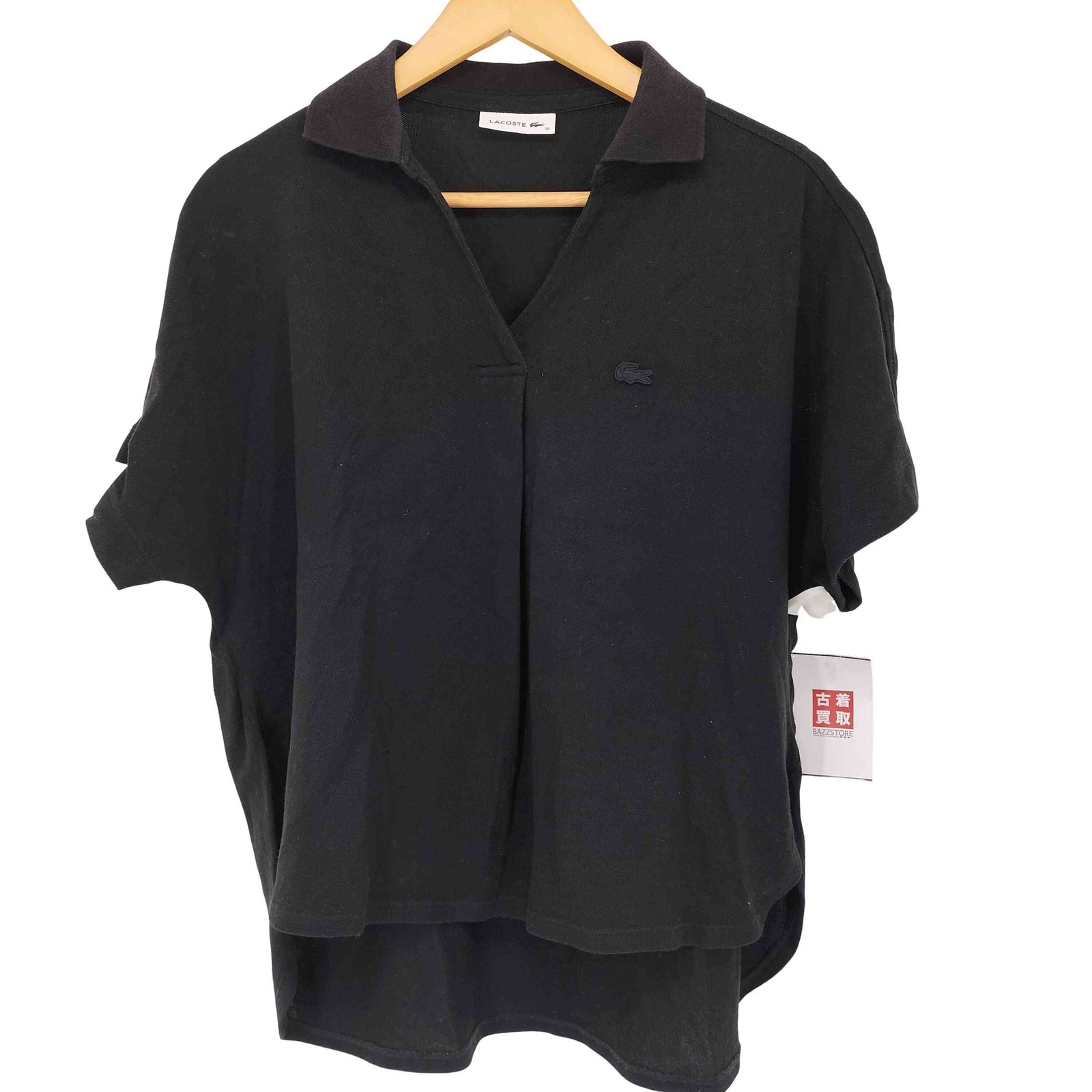 新品　ラコステ　LACOSTE レディース　スキッパーネック　ポロシャツ　36 LACOSTE ポロシャツ ポロ スキッパーネックポロシャツ