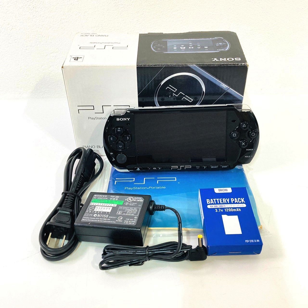 完品 美品』SONY PSP 3000 ブラック 黒 本体 新品バッテリー付属 