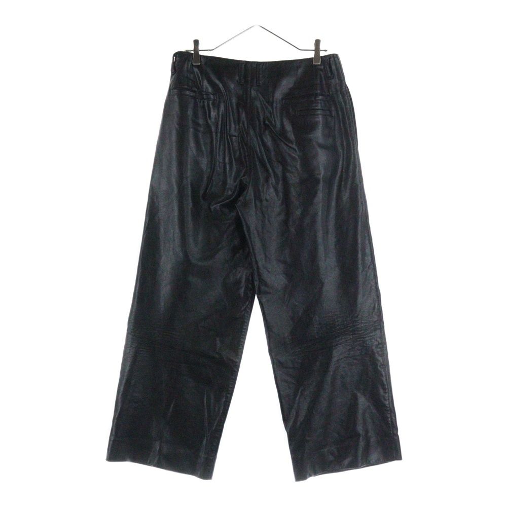 TARO タロウホリウチ LEATHER PANTS シンセティックレザー ジップフライ ワイドパンツ ブラック 2002-P 14-M 203