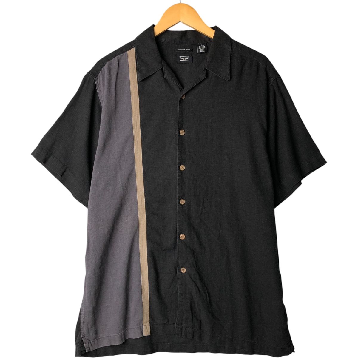 haggar レーヨン rayon スミクロ 半袖シャツ　黒　ヴィンテージ M haggar レーヨン rayon スミクロ 半袖シャツ 黒 ヴィンテージ M