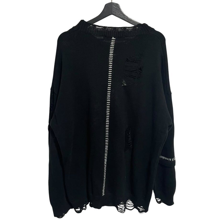 A GOOD BAD INFLUENCE】× OZWORLD DAMEGED KNIT SWEATER ダメージ 