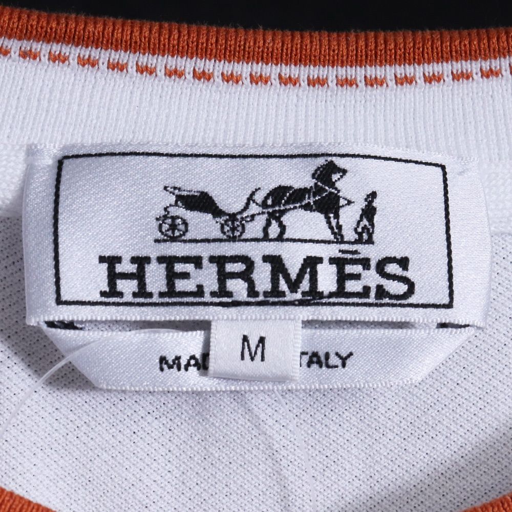 【新品未使用タグと箱付き】HERMES サドルステッチ Tシャツ Mサイズ HERMES サドルステッチ サイレックス コットン Tシャツ Mサイズ