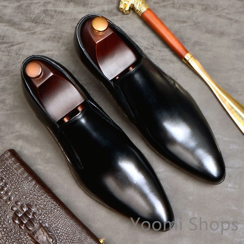 【新品未使用】純手工細作高品質本革使用レザーシューズ メンズ ビジネスシューズ 抗菌防臭素材 ドレスシューズ シンプルなデザインxxcp38