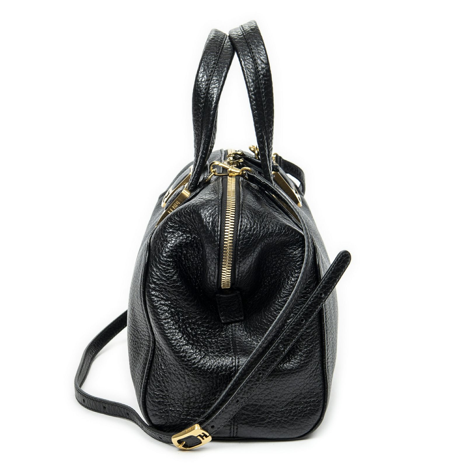 FENDI フェンディ小カメレオントート黒スパイクカーフスキンレザーA