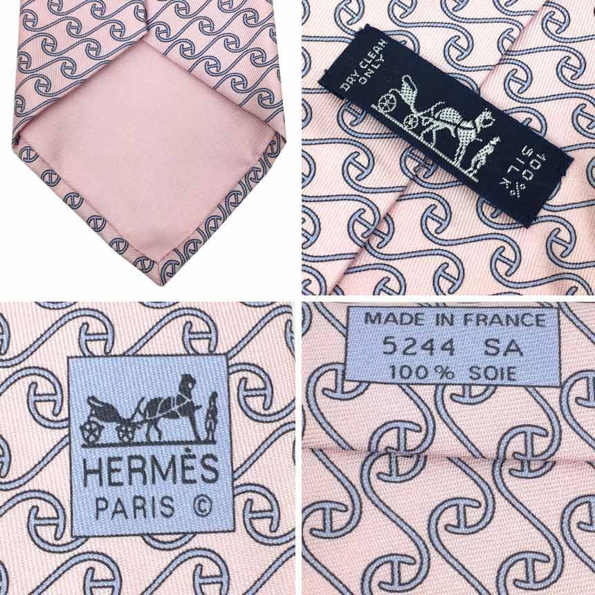 美品 HERMES エルメス ネクタイ H柄 ピンク aq10484 - メルカリ