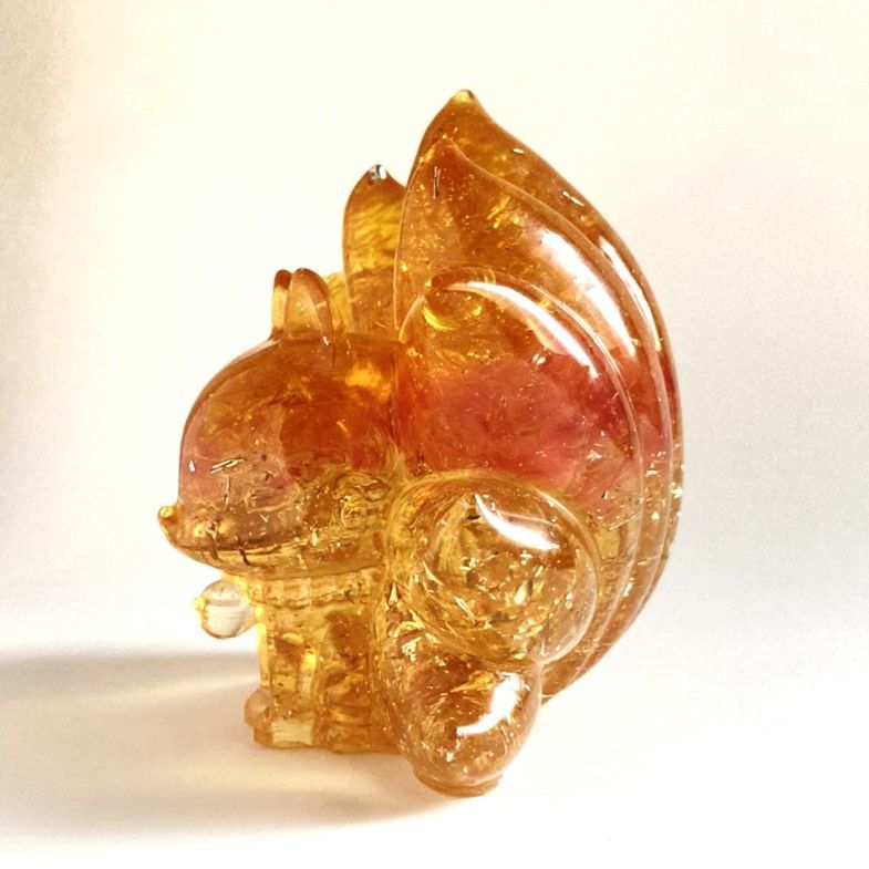 SHOPS】オルゴナイト 天然石 九尾の狐 幸福 引き寄せる 九尾キツネ 黄