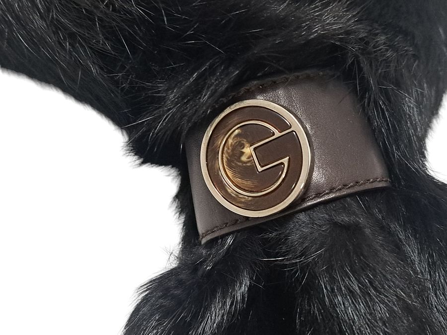 新品同様 グッチ ティペット ラパンファー リアルファー マフラー GUCCI-