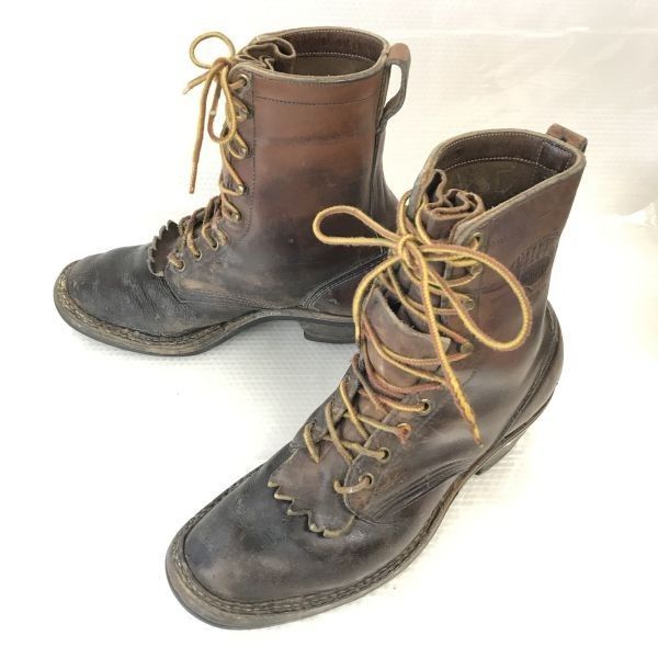 試着交換OK！70s後期?80s?Vintage/ホワイツブーツ/white's  boots【8.5D/茶/BROWN】スモークジャンパー/ロガーブーツ/グッドイヤー製法/Shoes◆pWB86-5 #BUZZBERG