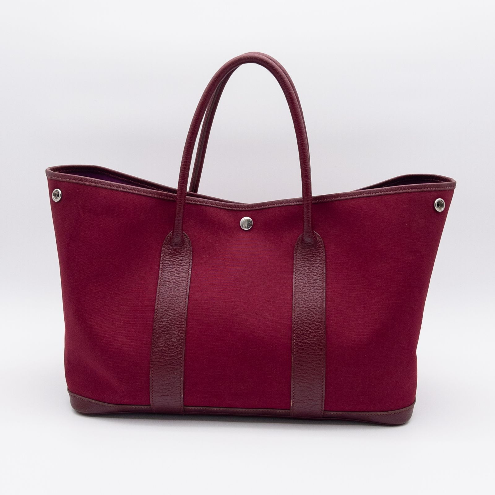 HERMES バーガンディ キャンバストートバッグ