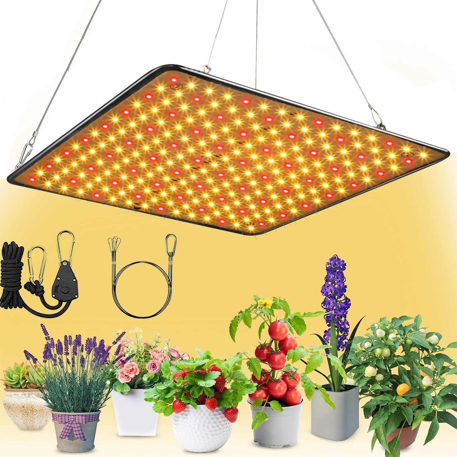 パネル LED 超薄型 LED フルスペクトル 育成用 多肉植物 高演色性 水耕栽培 育成ライト 高輝度 観葉植物 植物用ledライト 室内栽培 暖色系 植物栽培ライト 400W相当 暖かい白 植物ライト 植物育成ライト 2PCS GREENSINDOOR