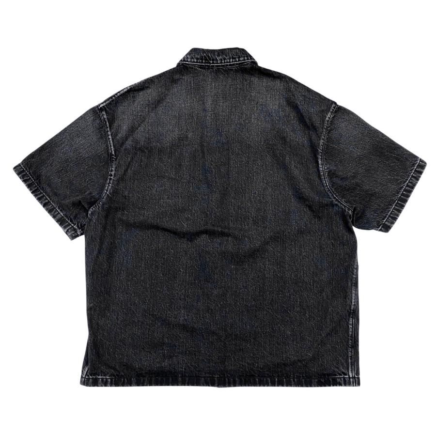 新品 23SS XLサイズ PRADA プラダ ブラックデニム 半袖シャツ