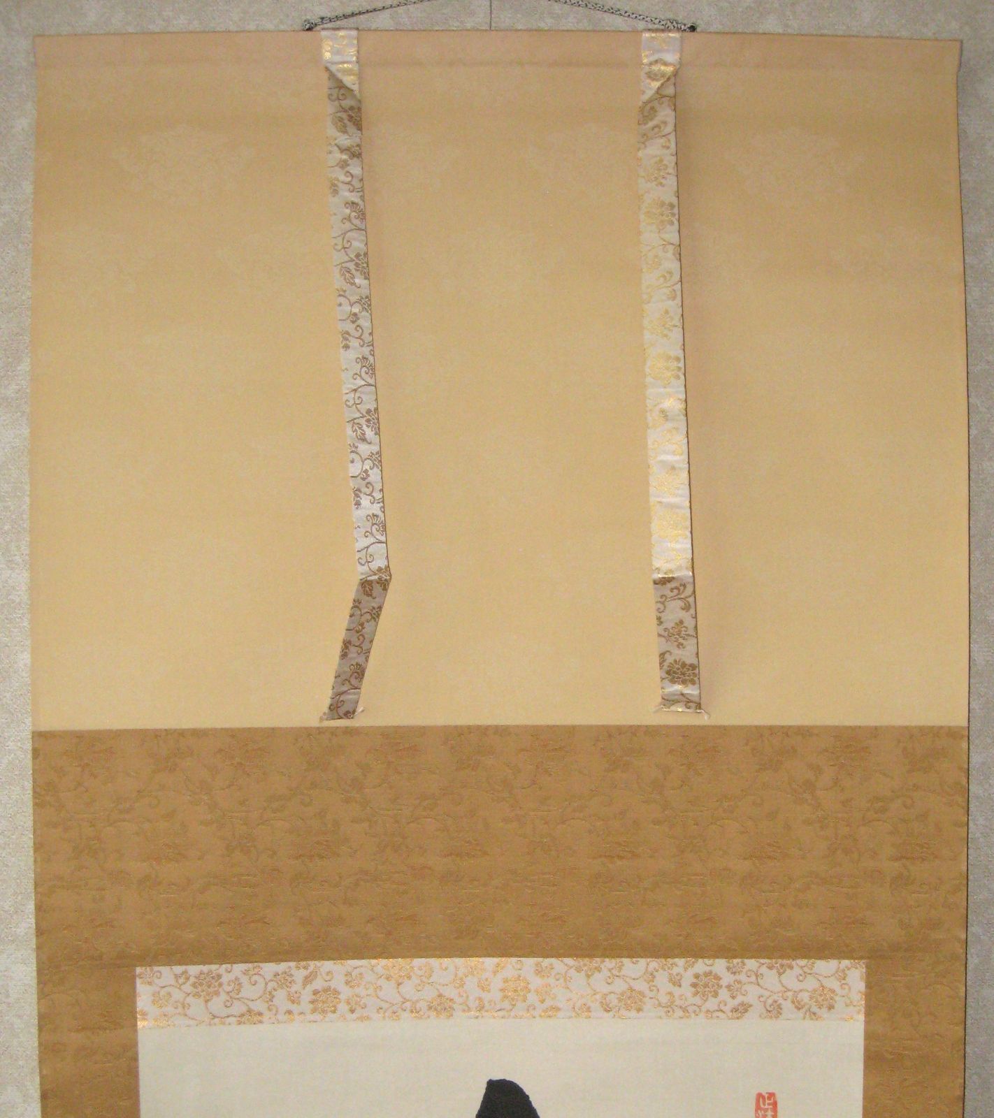 真筆】茶掛け 茶掛 直心是道場◇大徳寺派 渓雲寺 前大徳 平兮伯道 共箱