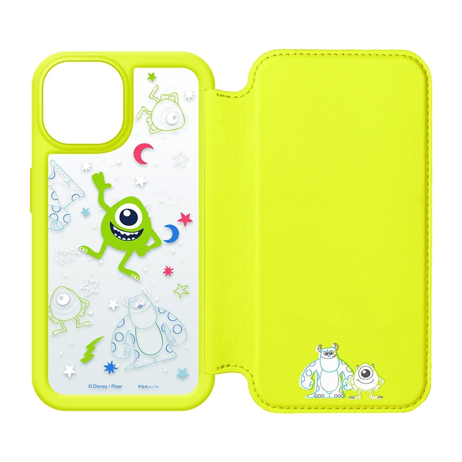 【新着商品】13用 ガラスフリップケース iPhone [モンスターズ・インク] Style PG-DGF21K07MOI Premium