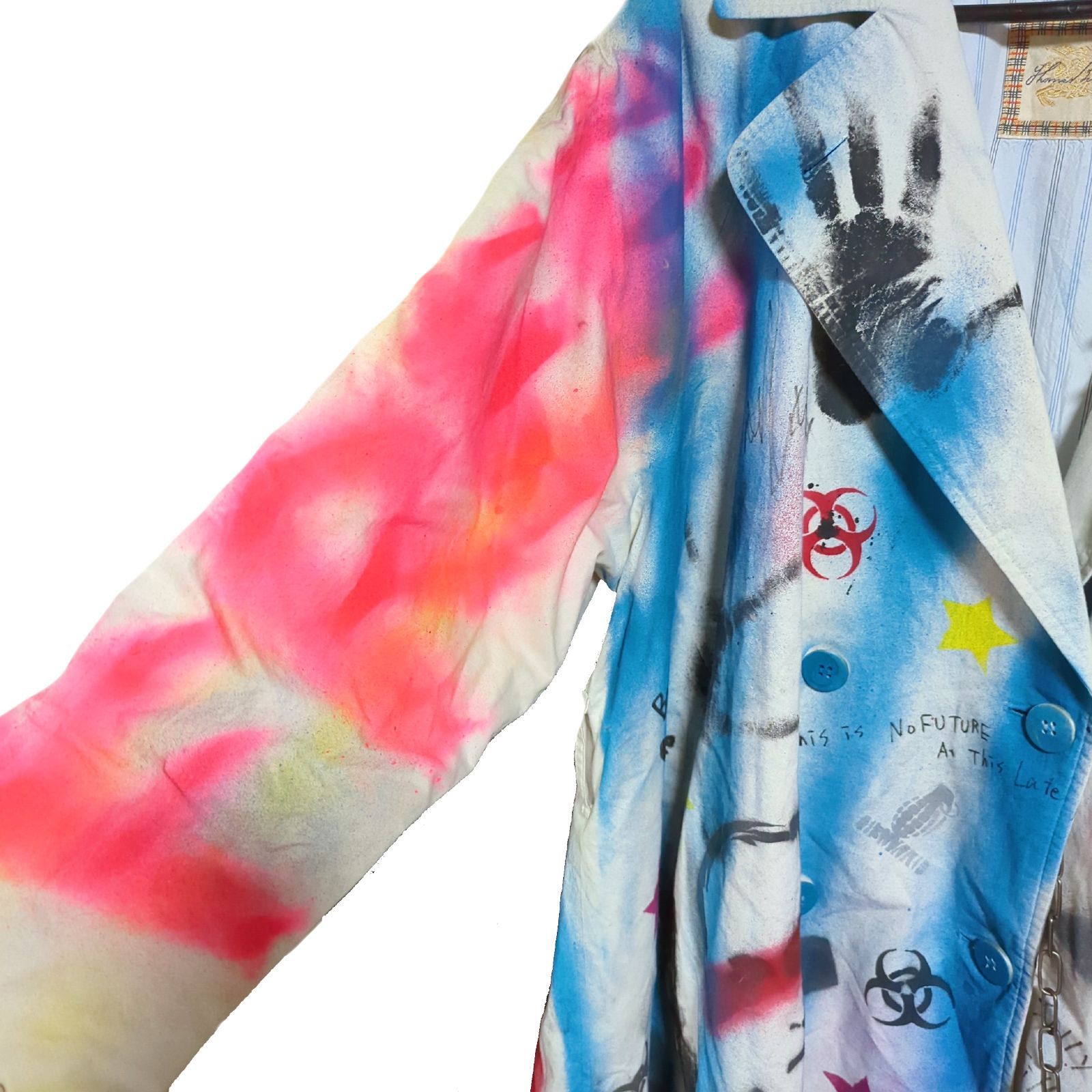 古着リメイク】Message Paint trench coat 現代アート BURBERRY 