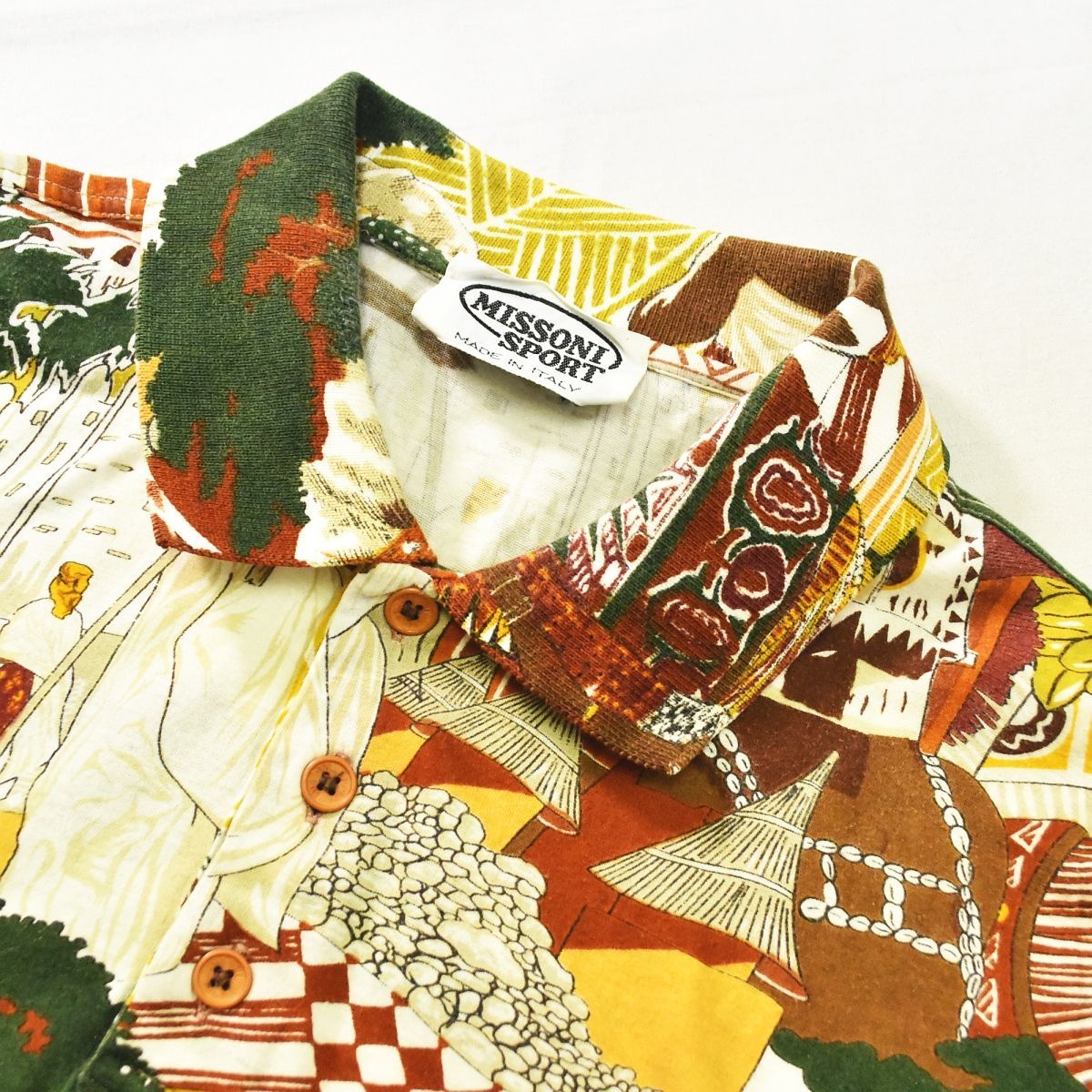 MISSONI ミッソーニブラウス　ポロシャツ　チューリップ柄　レーヨン　42 楽天市場】ミッソーニ クラブ 刺繍 長袖 ポロシャツ 42 グリーン