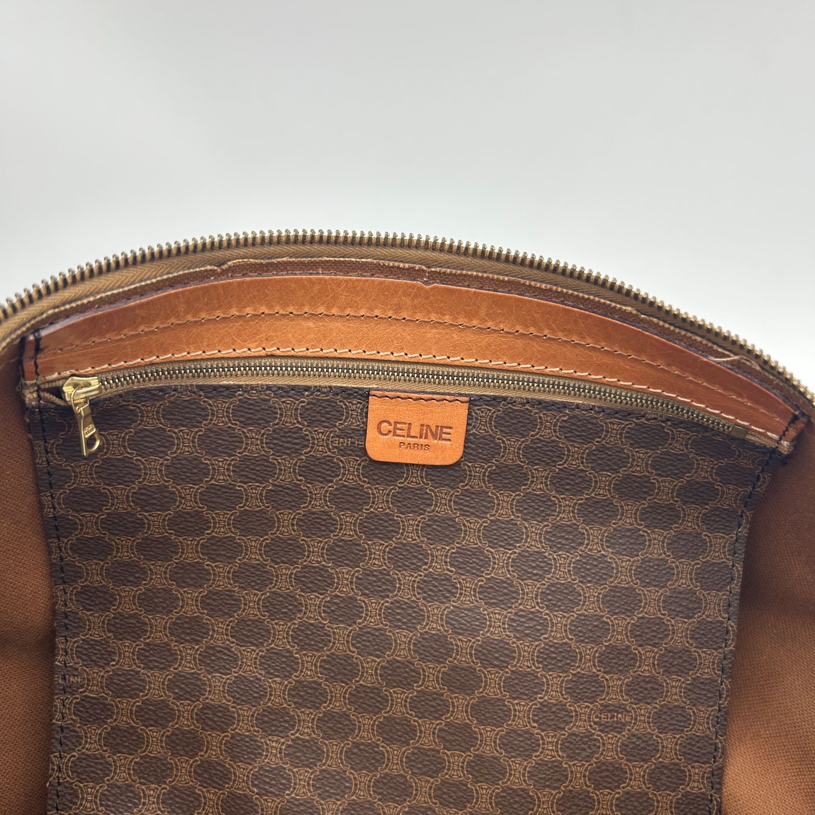 CELINE オールド セリーヌ ボストンバッグ マカダム柄 トリオンフ 鍵付き CELINE オールド セリーヌ ボストンバッグ マカダム柄 トリオンフ 鍵付き