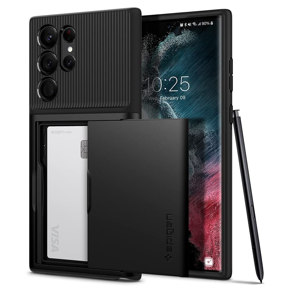 Spigen Galaxy S22 Ultra ケース [ SC-52C | SCG14 ] 手帳型 収納ケース カードケース 2重構造 耐衝撃  米軍MIL規格取得 落下防止 IC カード ポケット パスケース スリム・アーマー CS ACS039 - メルカリ