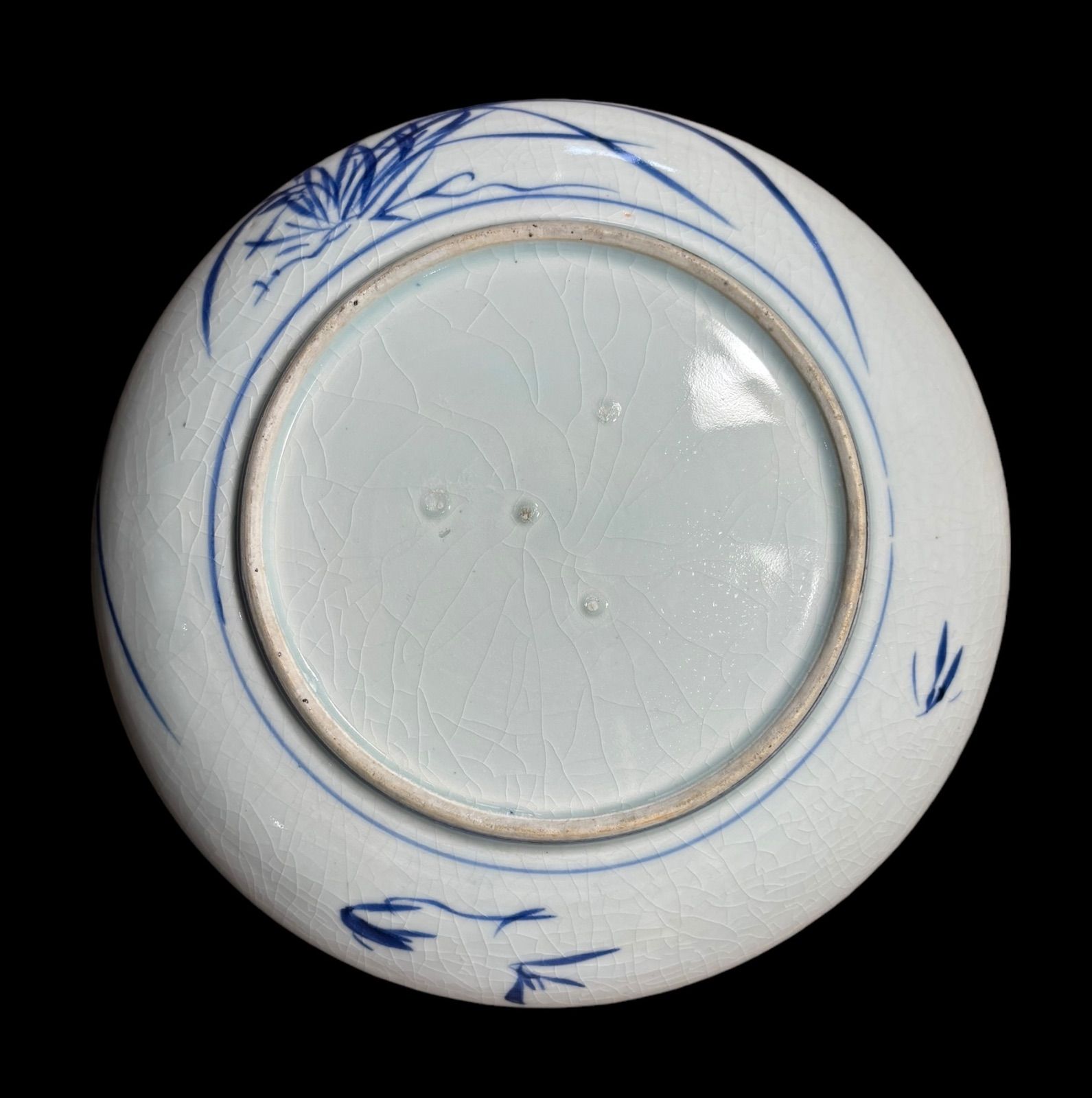 染付 大皿 [草花文絵] 平皿 盛り皿 飾り皿 器 古伊万里 江戸時代