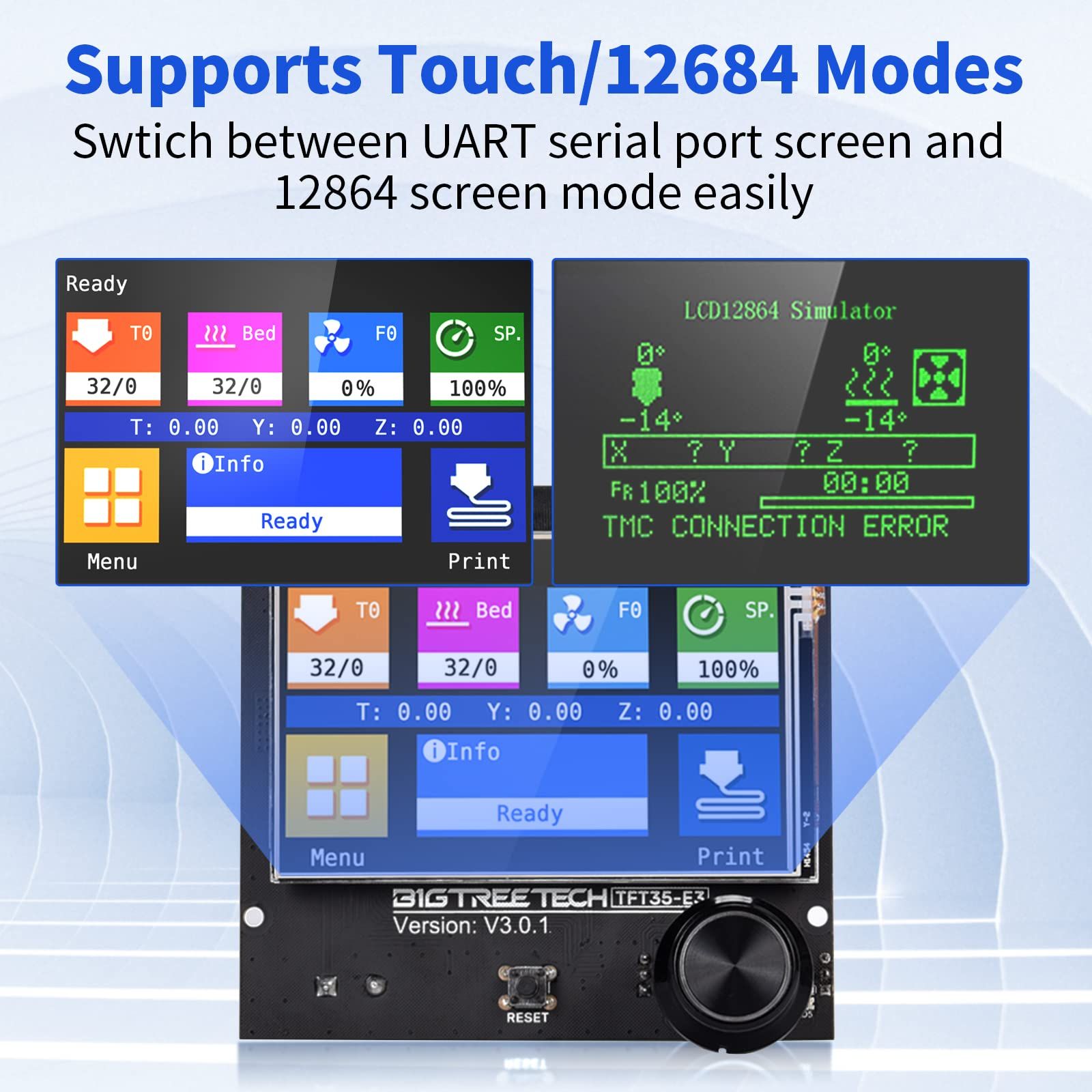 BIGTREETECH Direct TFT35 E3 V3.0 デュアルモードタッチスクリーン対応 12864LCDディスプレイ Ender3プリンターのオリジナルLCD画面と完全に置き換えられます。 [TFT35 E3 V3.0.1。]